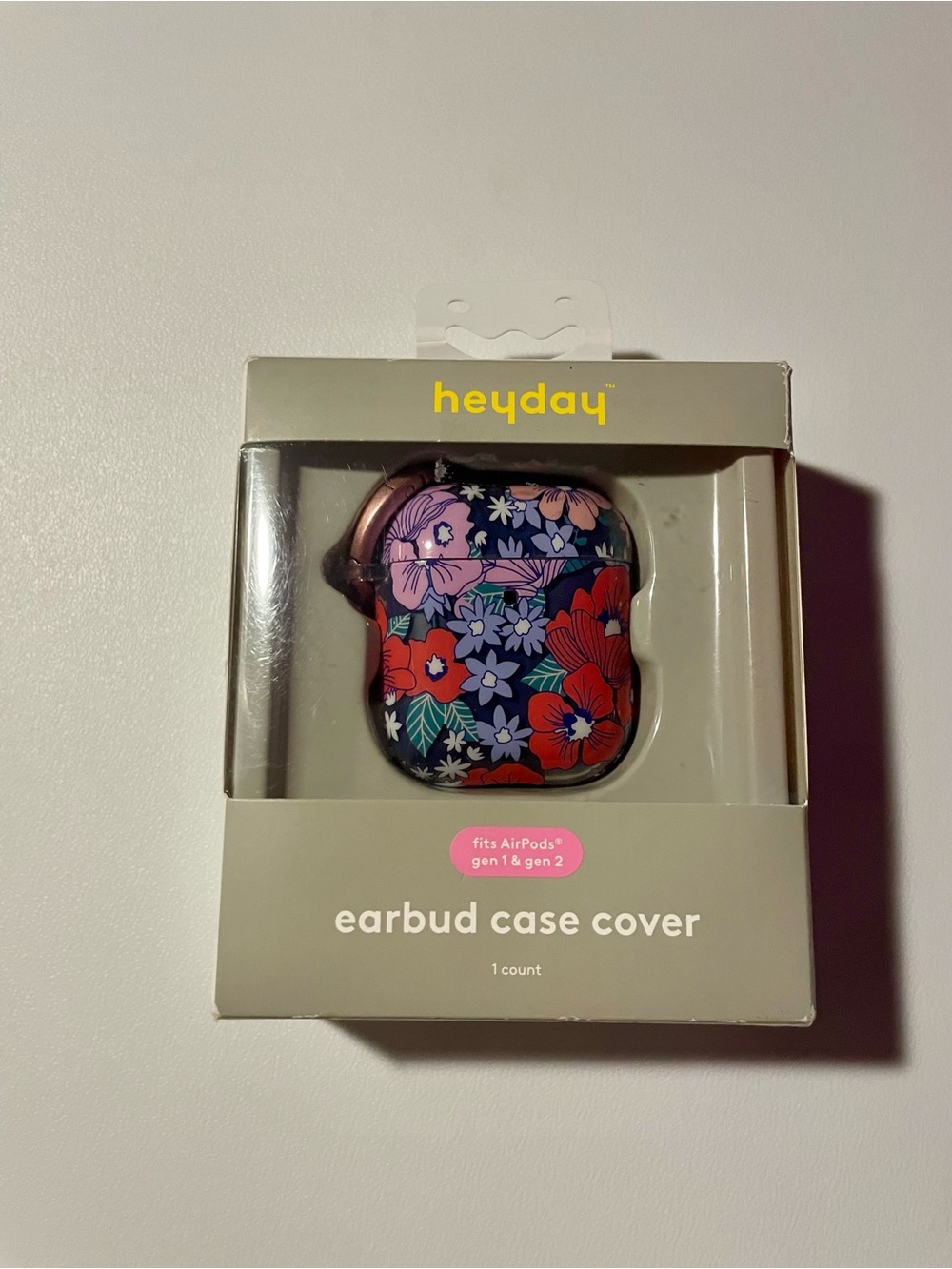NIB Heyday Apple AirPods Gen 1 & 2 Earbud Case Cover Floral Poppy Flowers Pink